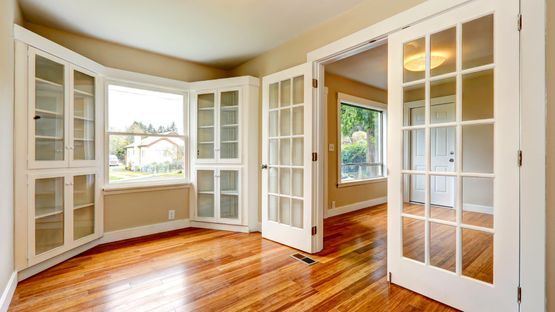 A home that has internal glass doors